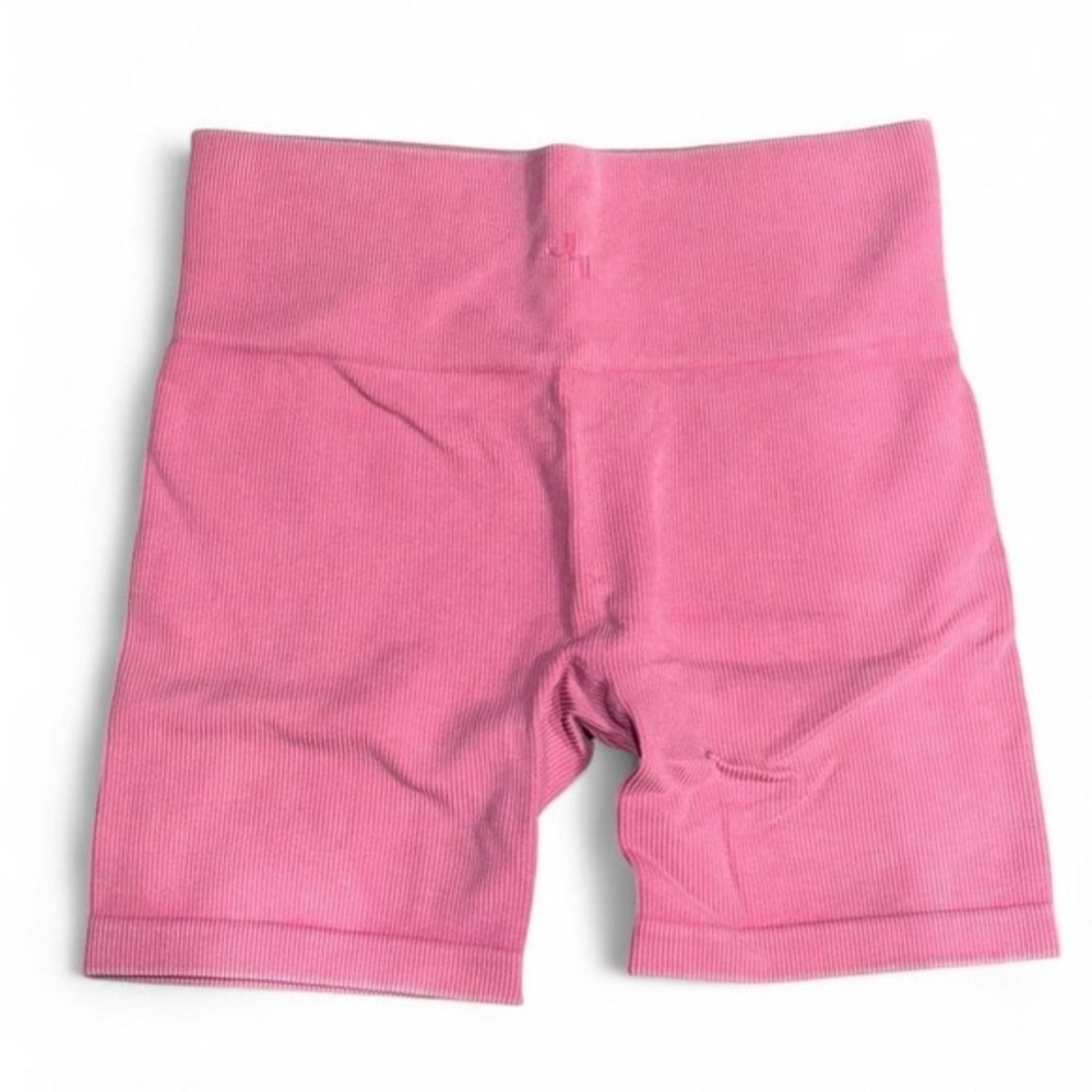 JoyLab Pink Ribbed High Waisted Seamless Biker Shorts Small Workout Athleisure